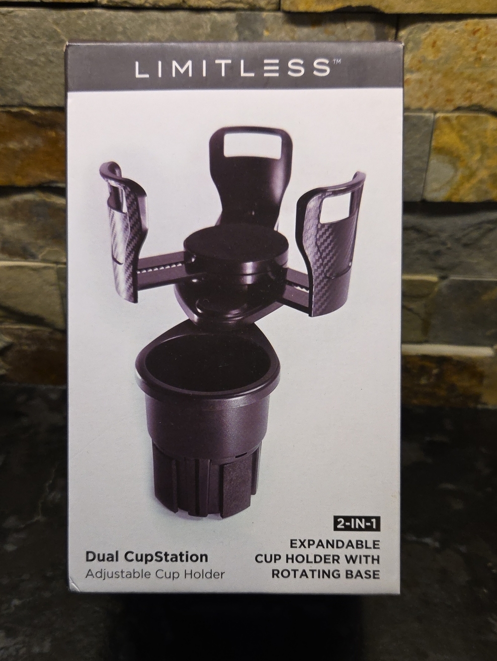 LIMITLESS Dual Cup Station Adjustable Cup Holder-NIB